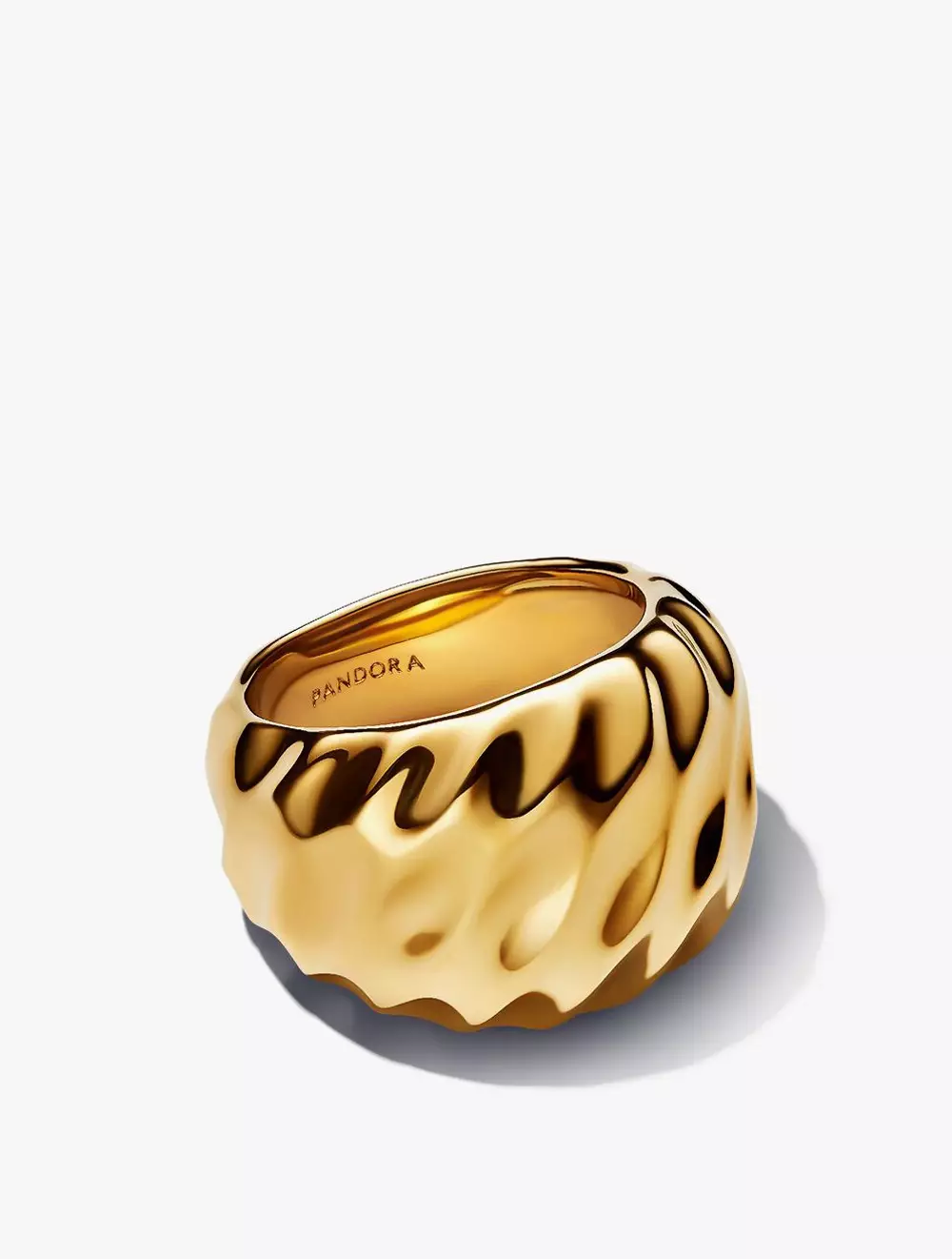 Texture 14k gold-plated ring