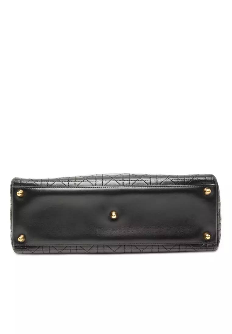 Pre-Loved Dior Large Lambskin Cannage Lady Dior