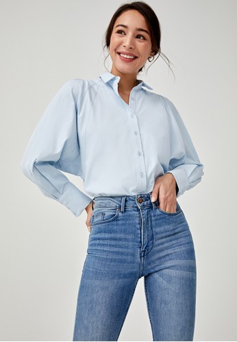 Jual Love Bonito Sheila Balloon Sleeve Button Down Shirt Original Zalora Indonesia