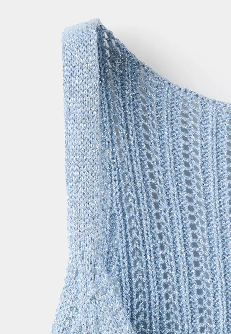 Openwork Lurex Knit Top