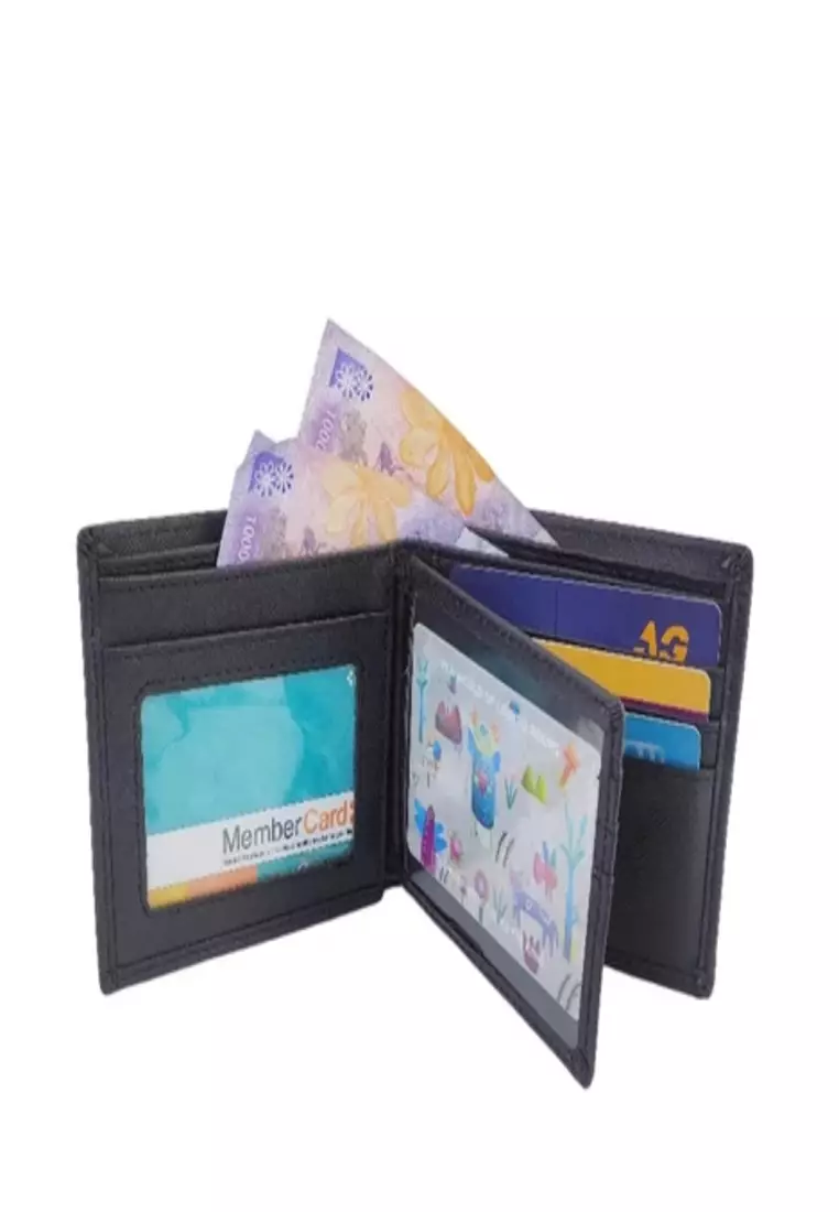 Grandir Dompet Lipat Pria Dompet Pendek Kulit PU Men Short Wallet 0911422502BLA