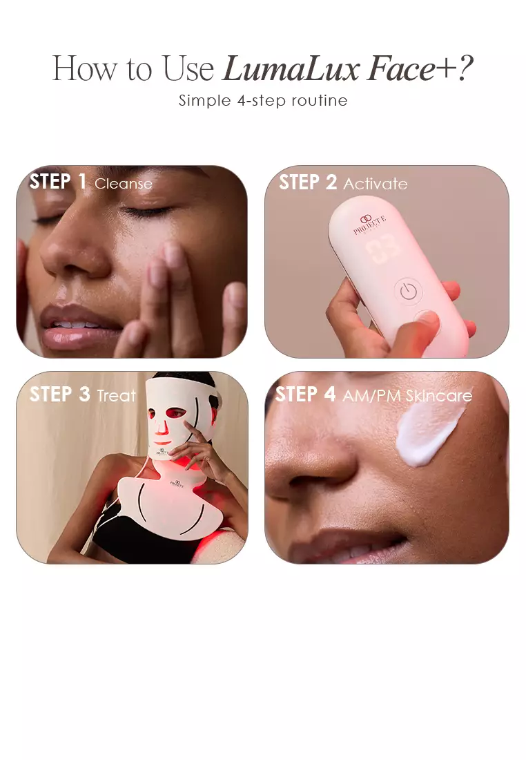 Project E Beauty LumaLux Face+ | Pro LED Light Therapy Face & Neck Mask