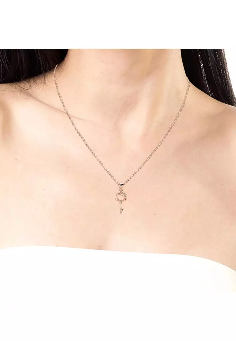 Kitten Key Pendant RG - Kalung Crystal Swarovski by Her Jewellery
