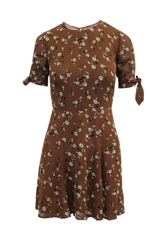 REFORMATION brown Pre-Loved reformation Brown Floral Mini Dress FD416AA2C6F700GS_1