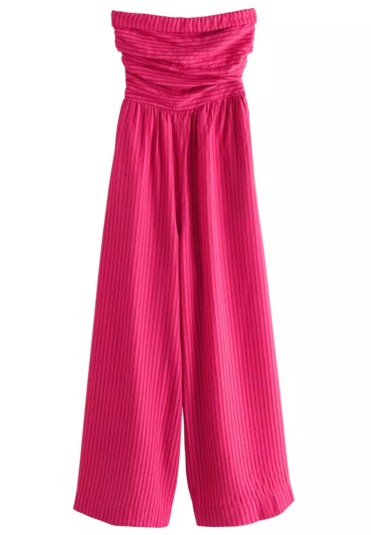 Bandeau Seersucker Jumpsuit