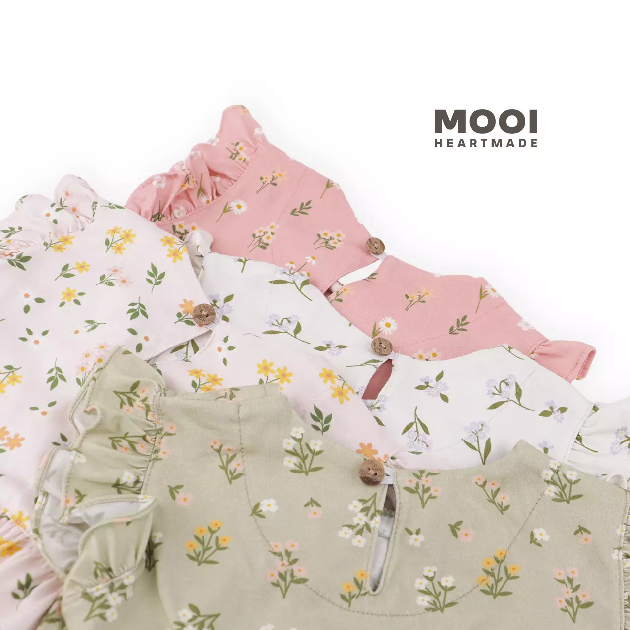 Mooi Dress Anak Perempuan Emily Ruffle Dress - Pink Snow
