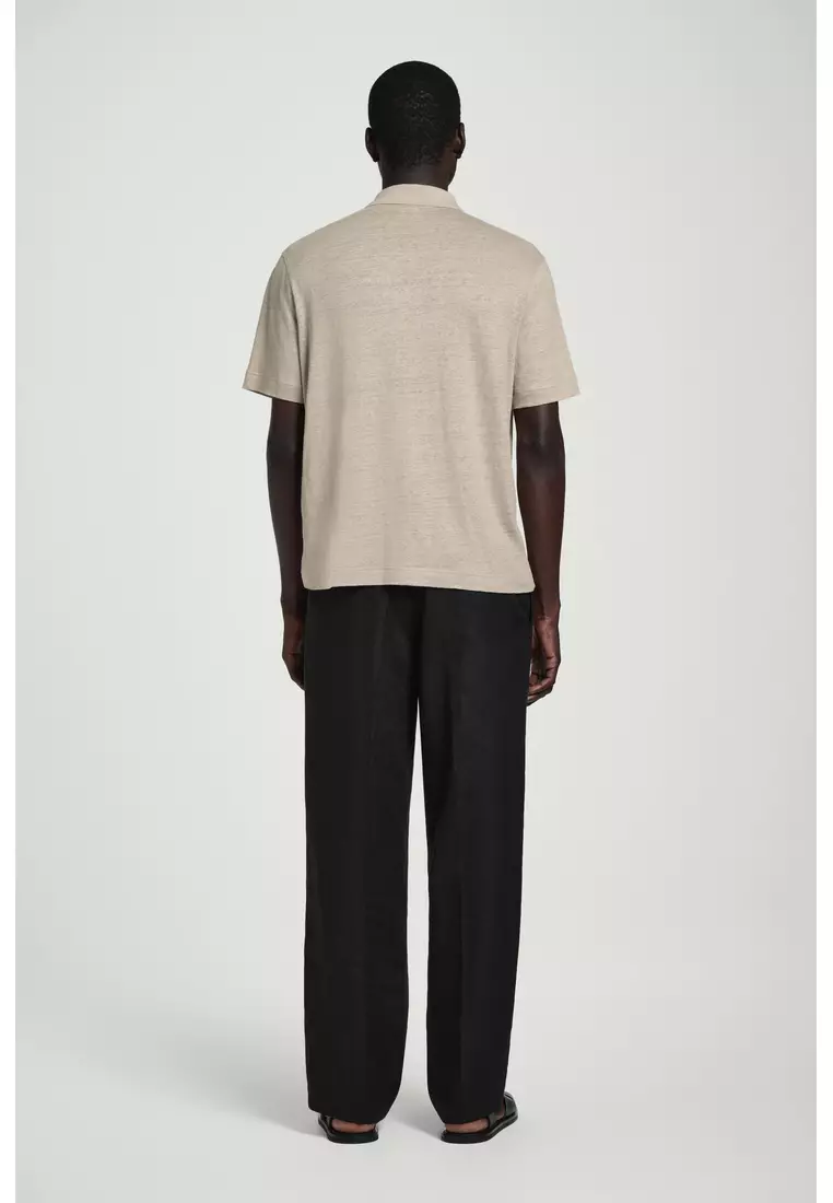 KNITTED LINEN POLO SHIRT