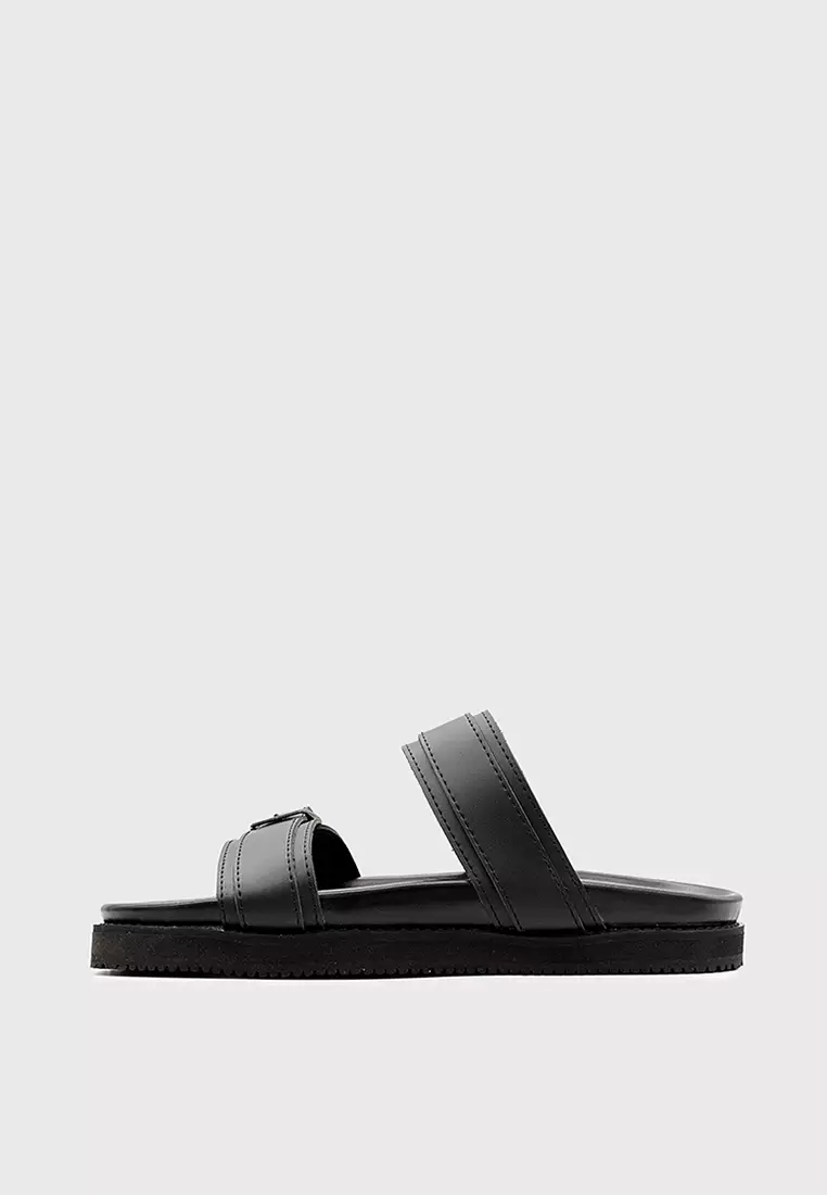 Lvnatica Gabriella Full Black Slide Sandals