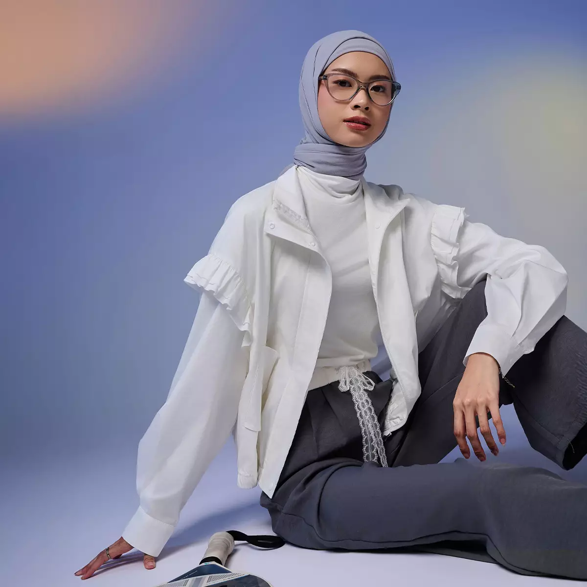 [New Collection] ZM Zaskia Mecca - Dairen Grey Pants Daily