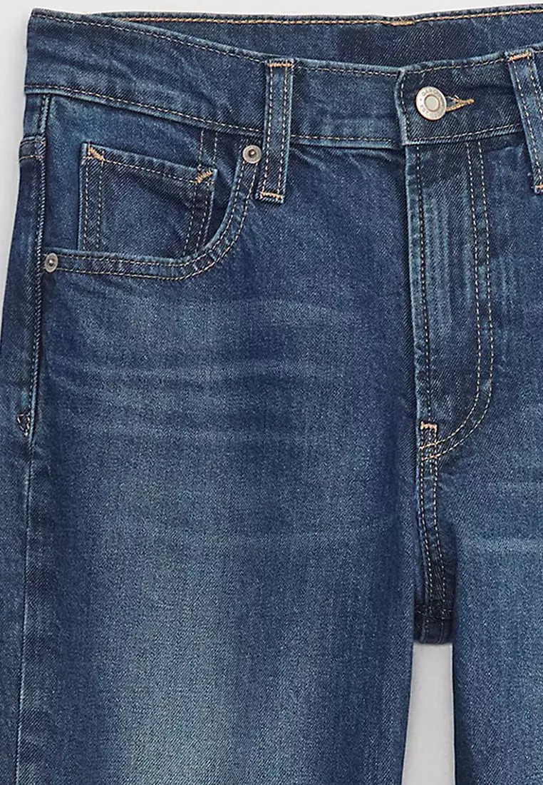High Rise Straight Jeans with Washwell