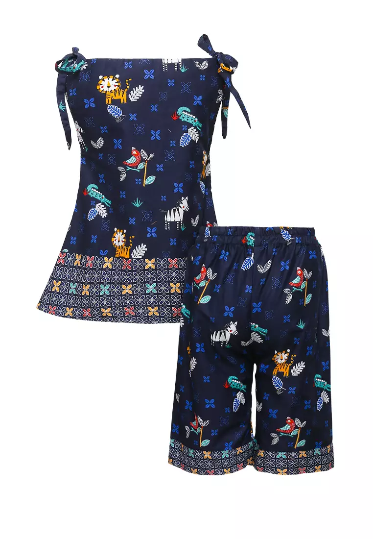 Setelan Anak Perempuan Blouse atasan dan Celana Radea Navy