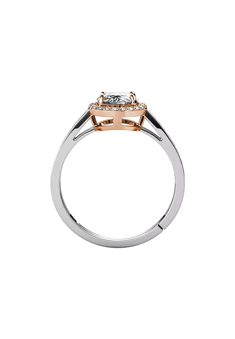 Berlian Moissanite La Reine Ring Dual Tone [GRA CERTIFICATE MOISSANITE DIAMOND] - Cincin 1.5ct Moissanite Berlian with 925 Silver CELESTA by Her Jewellery
