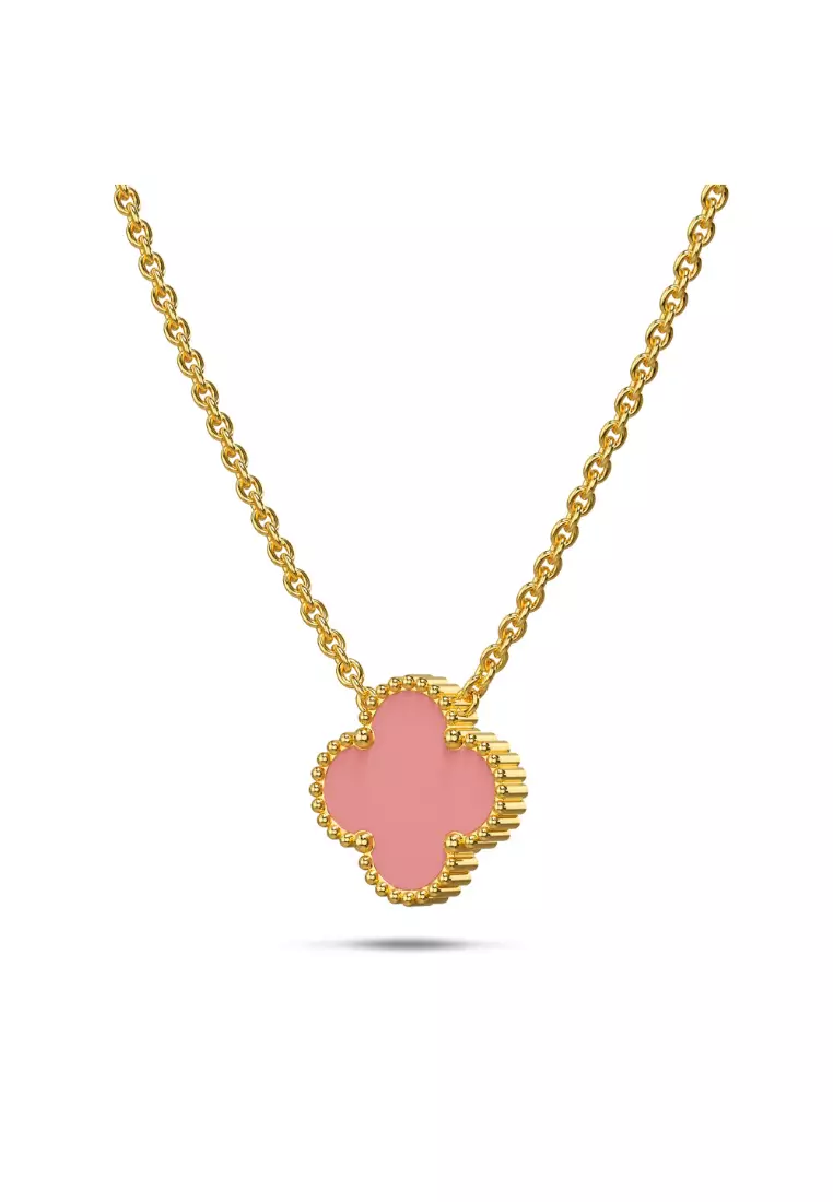 Pink Clover Necklace