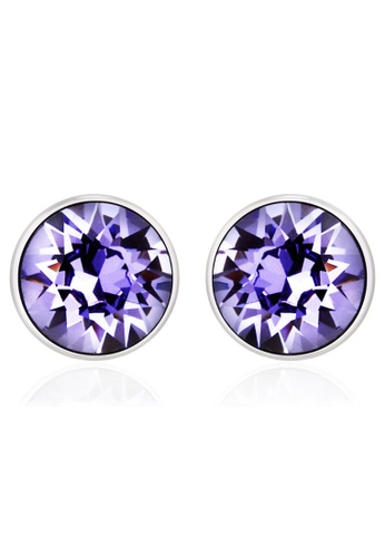 Krystal Couture purple KRYSTAL COUTURE Apex Brilliance Studs Embellished with Swarovski® crystals-White Gold/Purple Velvet FE49DAC4569889GS_1