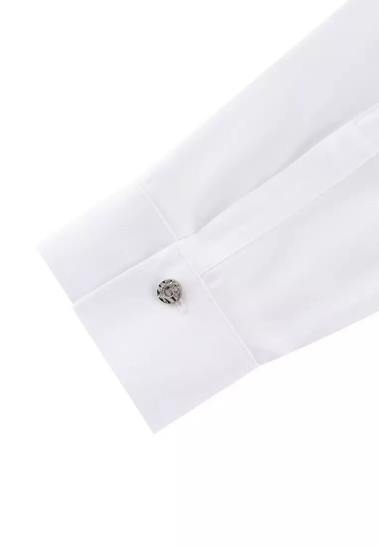 Long Sleeve Cashmere Twill Cropped Shirt