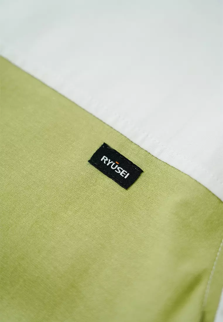 Ramadan Series | Ryusei Kemeja Kerah Koko Lengan Pendek Mikata CMB Blue Denim