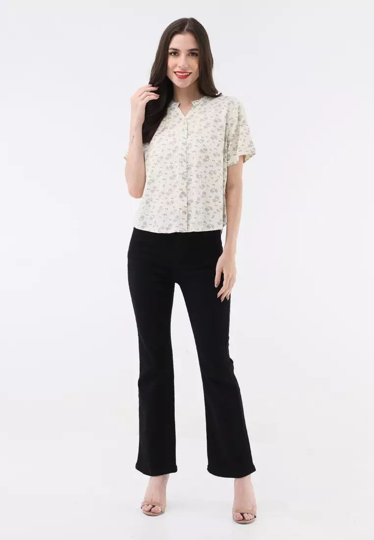 Short Slvs Chinese Collar Blouse