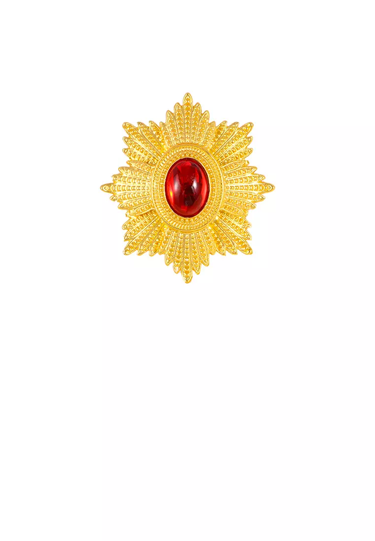 Gold flower brooch sale