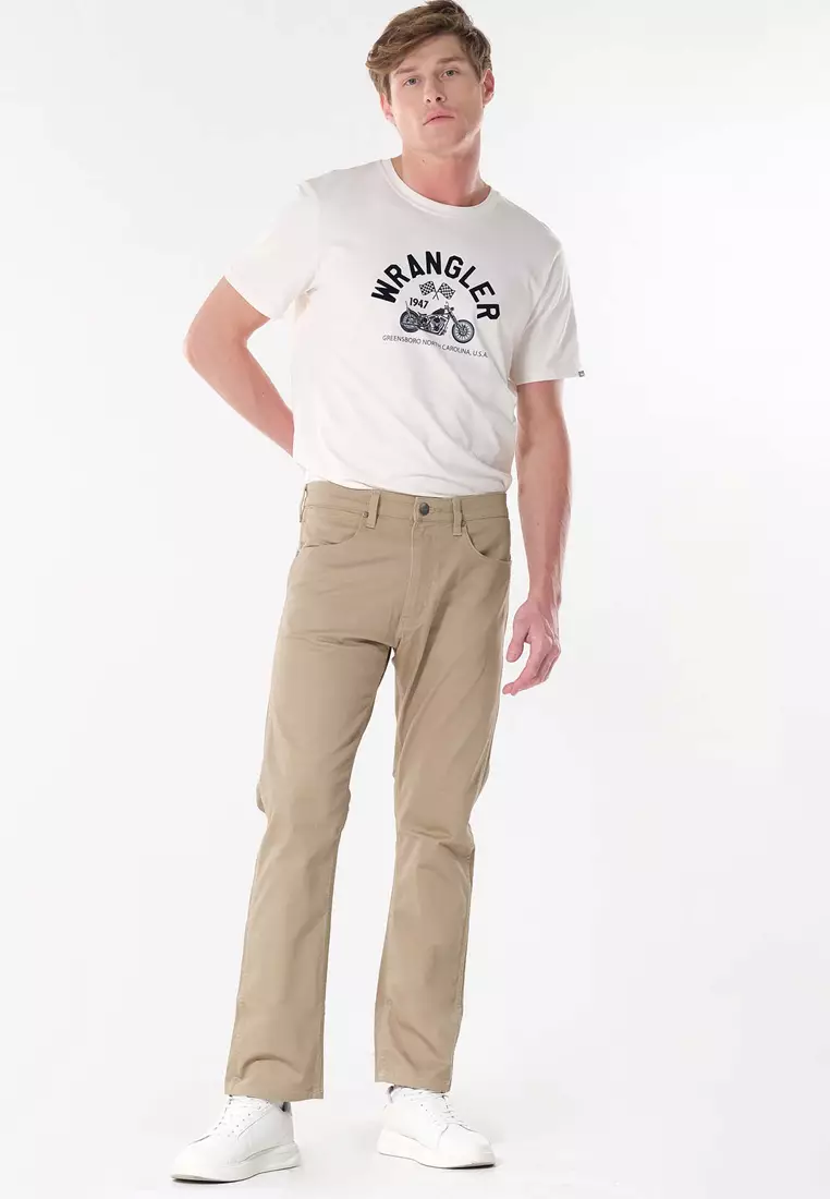 Frontier Relaxed Straight Colored Pants for Men in Dark Khaki Color