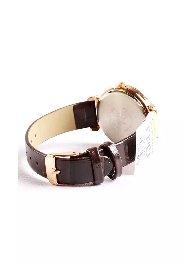 Watch by Citizen Q27B-011PY Women Analog Watch Brown Leather Strap