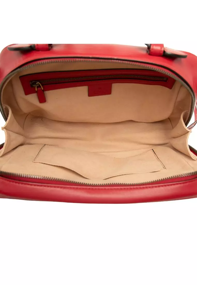 Pre-Loved Gucci Small Gg Marmont Matelasse Leather Top Handle Satchel