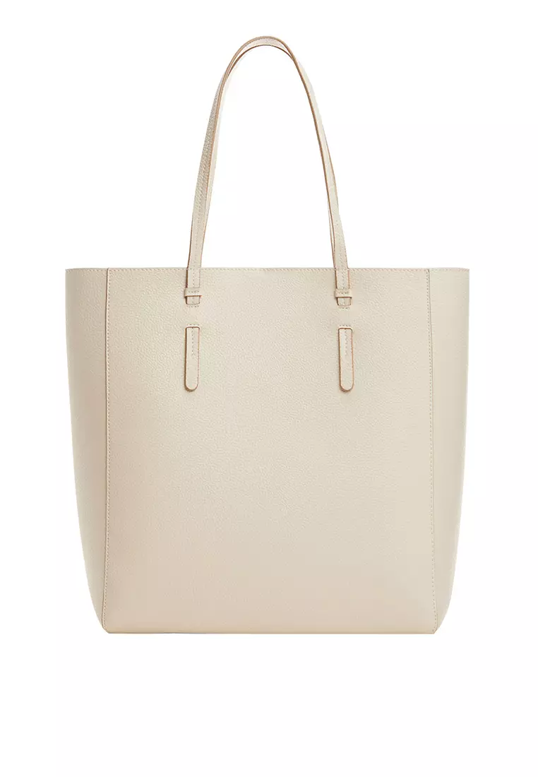 Mango leather shopper bag sales
