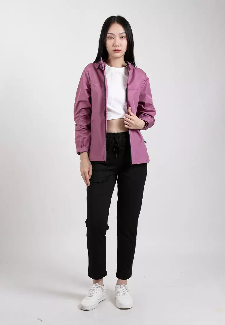 Forest Ladies Premium Windbreaker Women Trekking Biker Jacket Jogging Running Hoodie Waterproof Jacket - 830118-54Pink