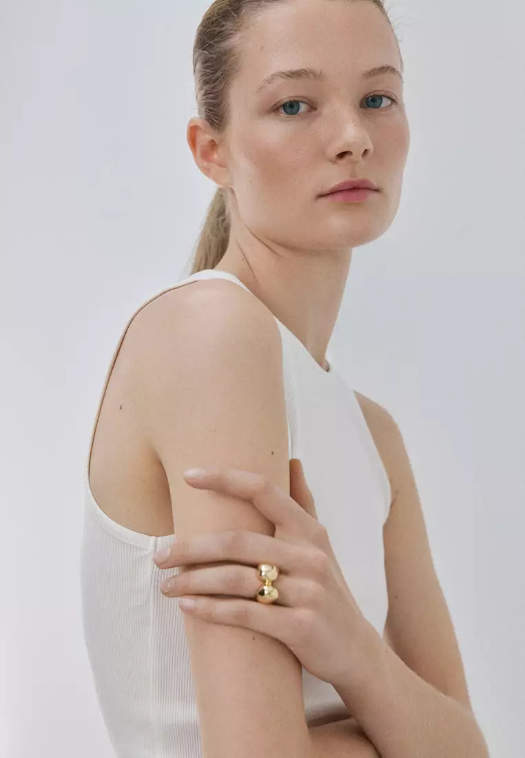 Ribbed Cotton-Blend Top