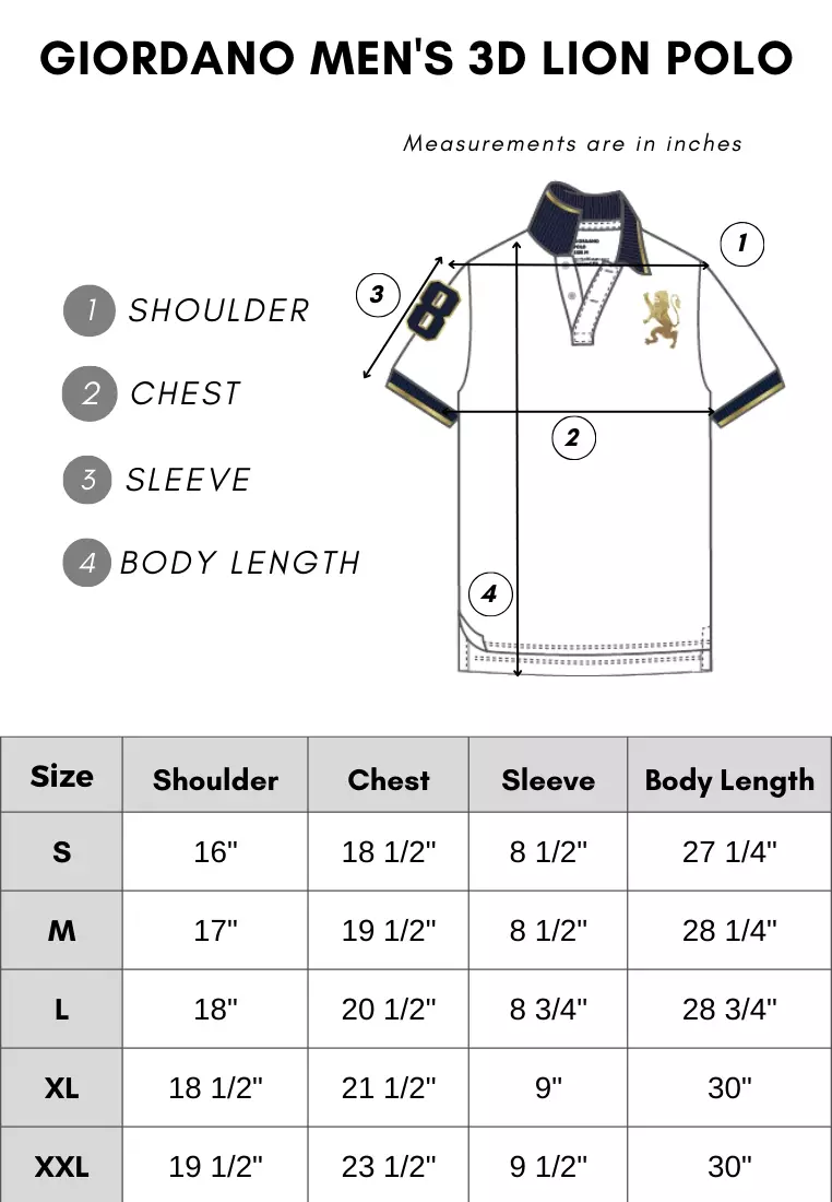 Buy Giordano Men's 3D Lion Polo 2024 Online ZALORA Philippines