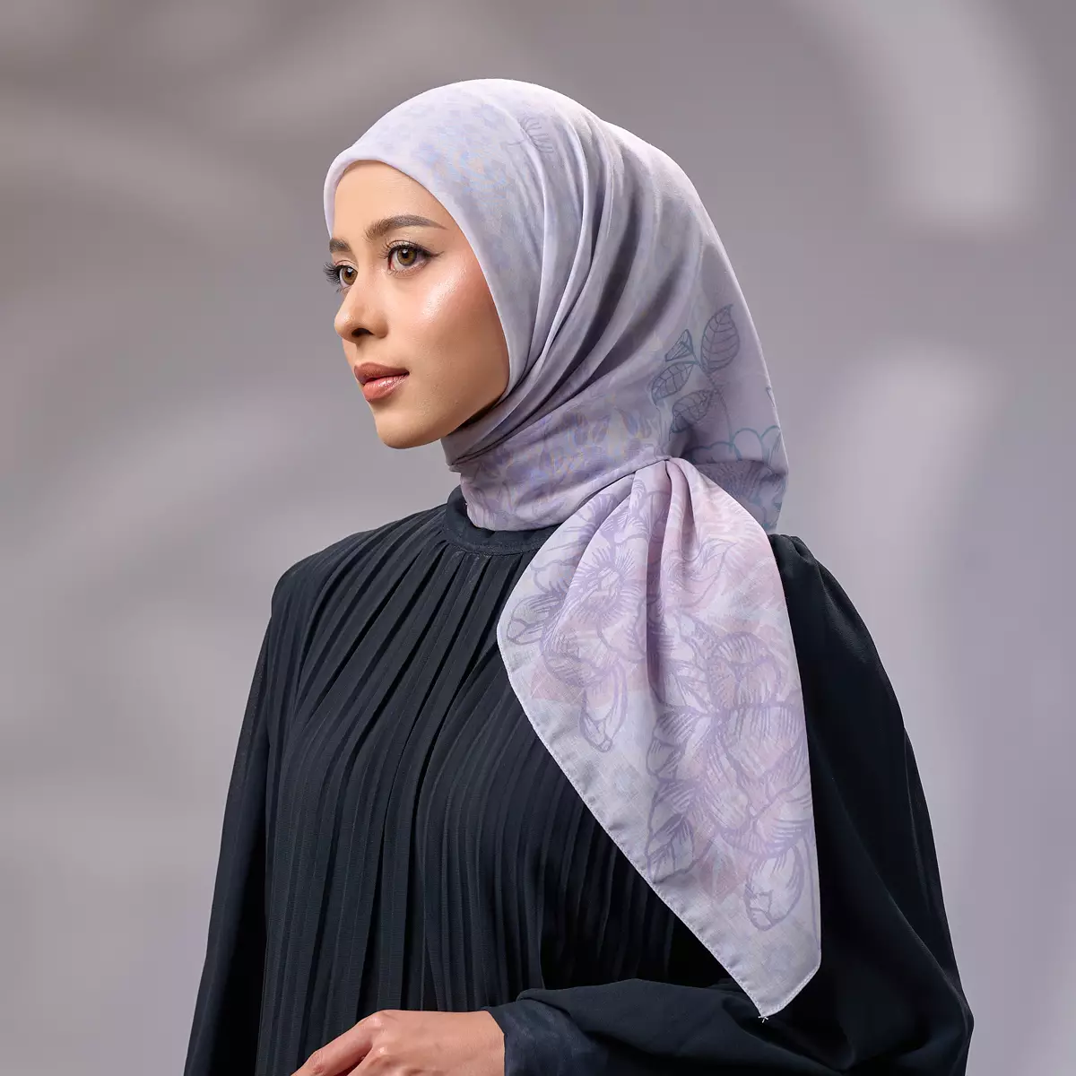 ZM Zaskia Mecca - New Jola Lilac Tasdia Voal Scarf Kerudung Segi Empat Wangi Water Splash Ultra Sonic