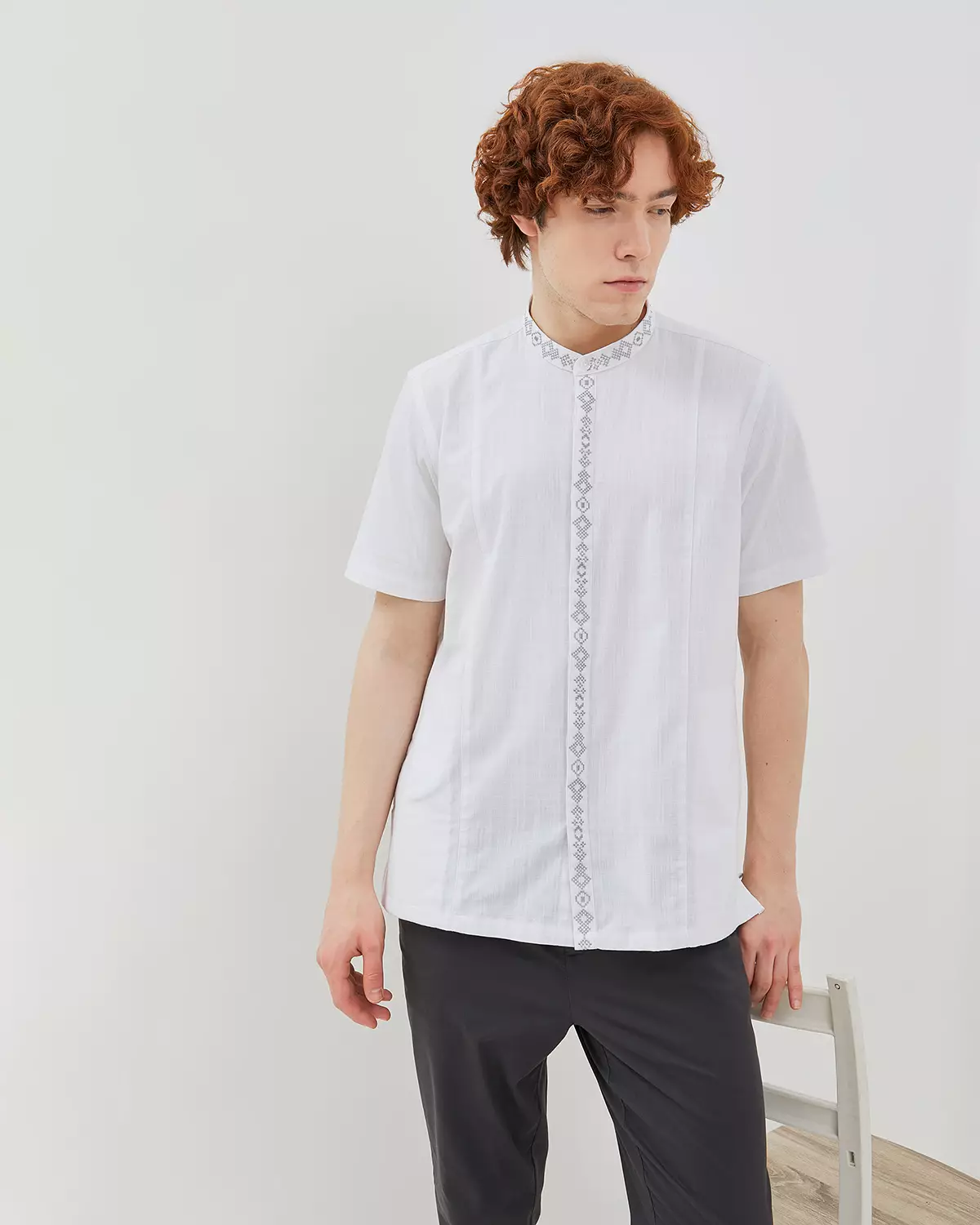 WHITE SHORT-SLEEVED KOKO SHIRT FOR MEN