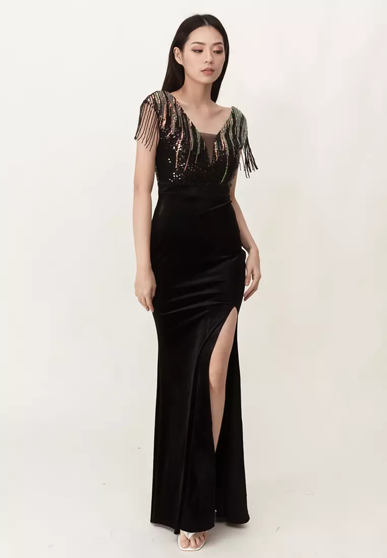 Bebe butterfly evening on sale gown