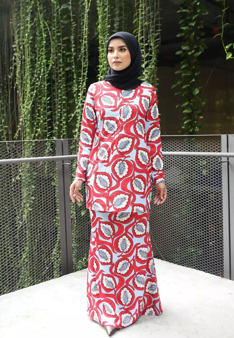 Rina Printed Kurung Red Flower