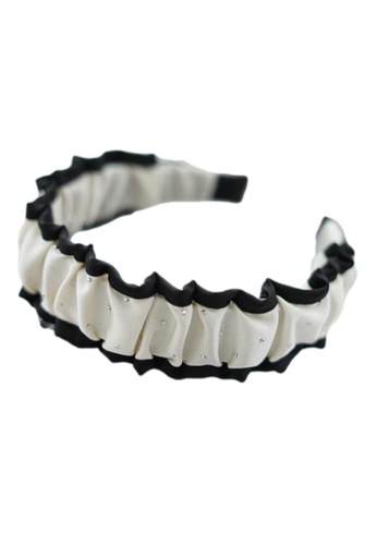 Kings Collection white White Pleated Headband (HA20389) 2236FACFF8CFD8GS_1