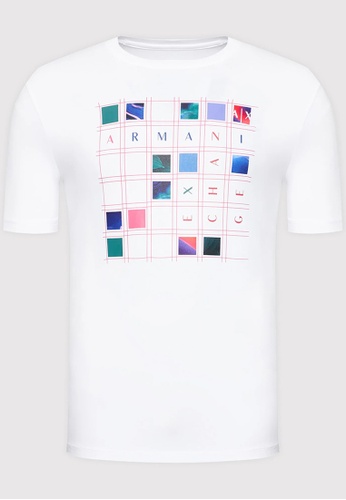 Armani Exchange white AX Armani Exchange Men Colorful Ax  Print T Shirt 735E0AA39F190DGS_1