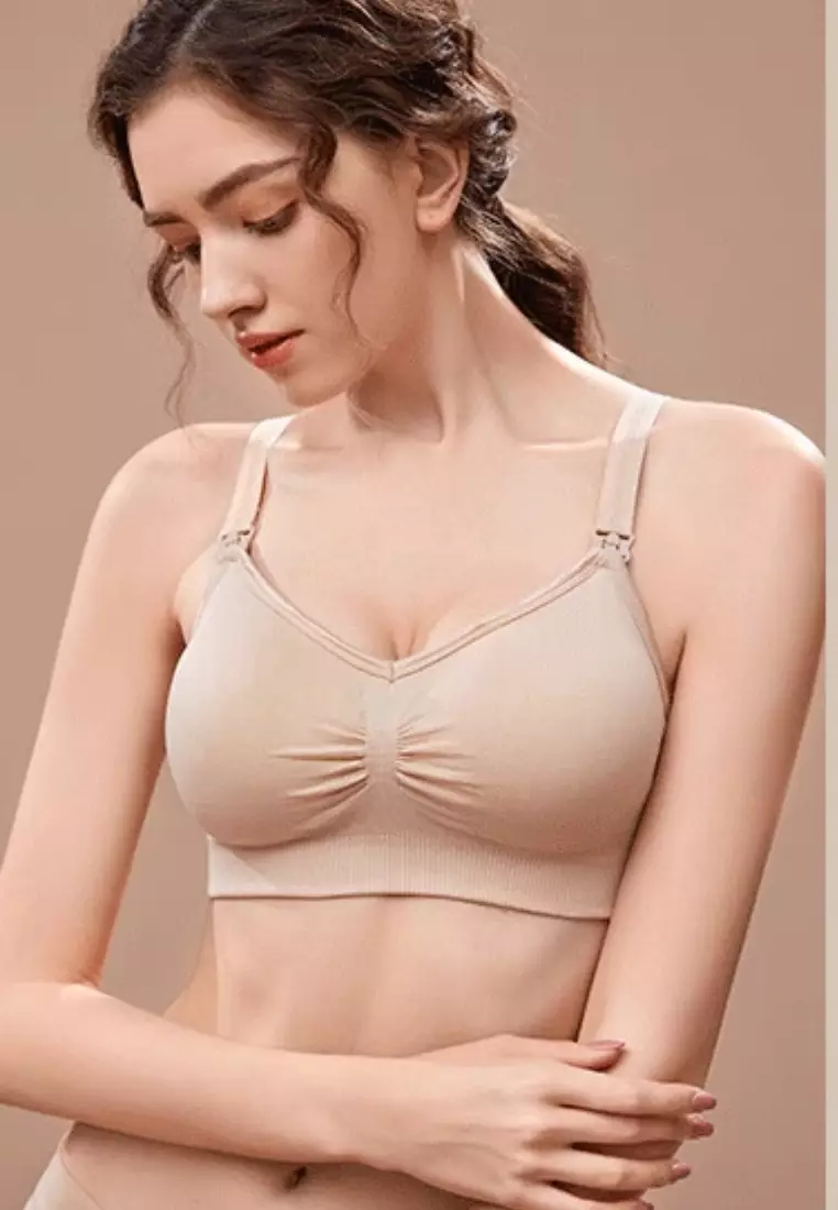 3 Pack Grace Nursing Push Up Maternity Bra in White, Nude and Black