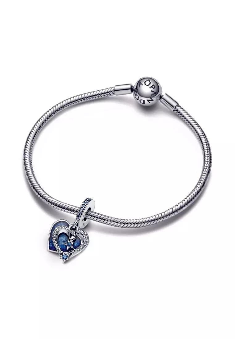 Celestial Shooting Star Heart Double Dangle Charm