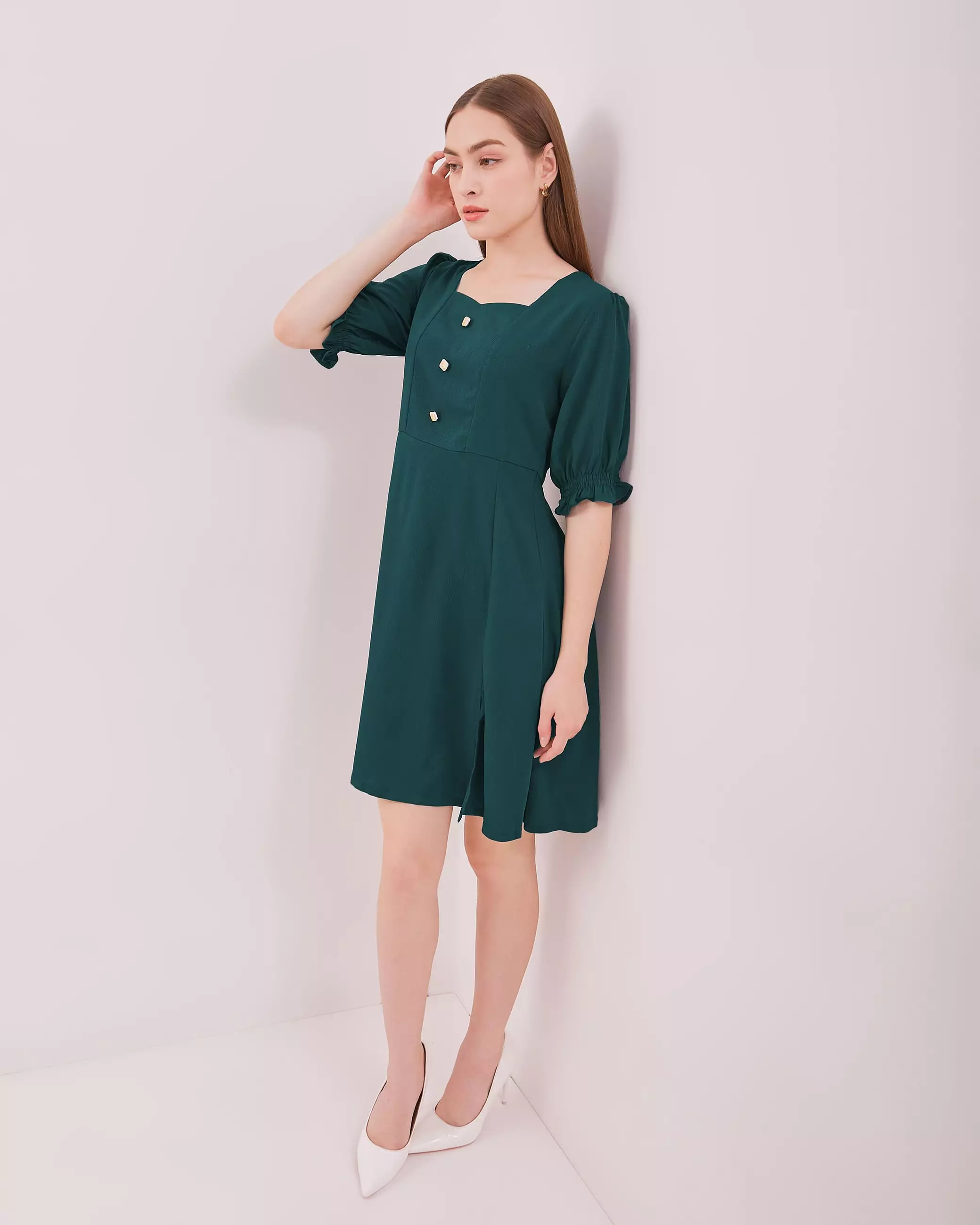 Urban Exchange Melody Dress Green - Gaun Kasual Dress Green Dress Natal