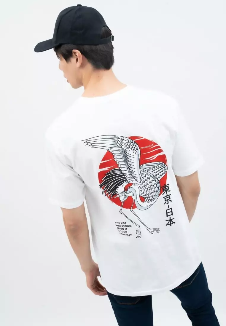 Houseofcuff T-shirt Kaos Putih Burung Bangau Tersedia Size S-4XL