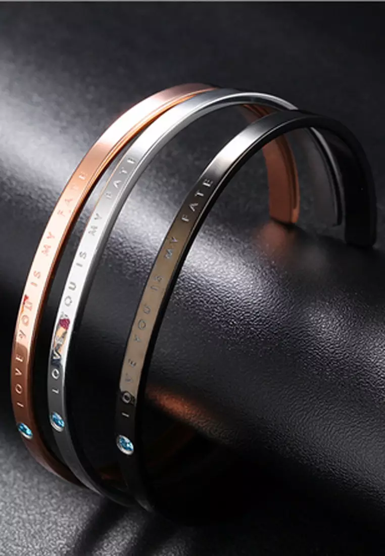 Open Arc Bangle - Black (Women)