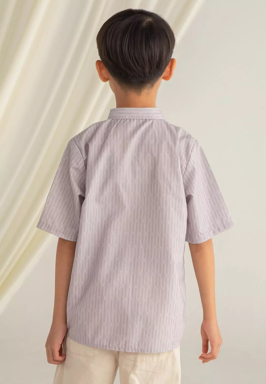 HijabChic Rafka Koko Boy Ash Grey - Baju Koko Lebaran Anak Laki-Laki Motif Simple