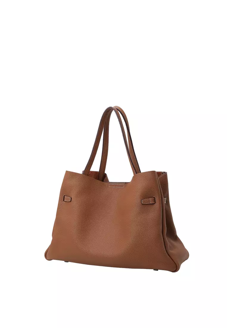 SAOIRSE Soft Structural Belt Tote Bag - Caramel