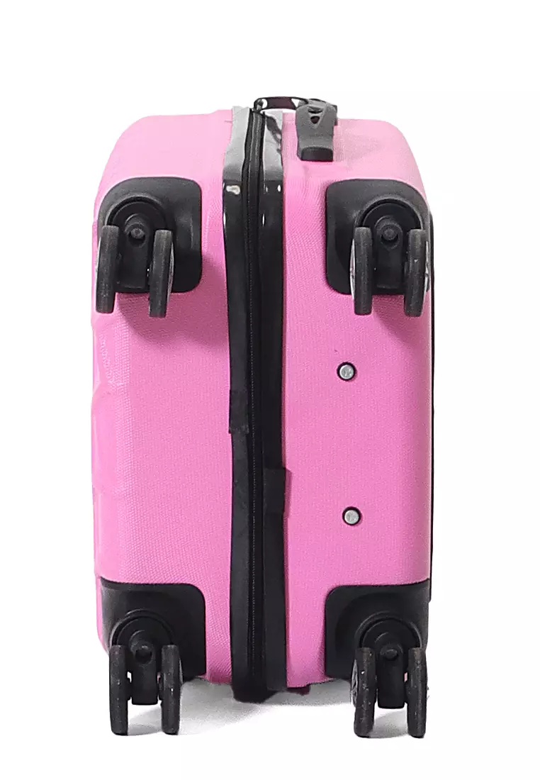 Carlton Koper Hardcase Desain Hexagon Size 20 Inch Suitcase Unisex with Rear Compartment Rubber Slot Material ABS+PVC Coated ORIGINAL - PinkBerbie