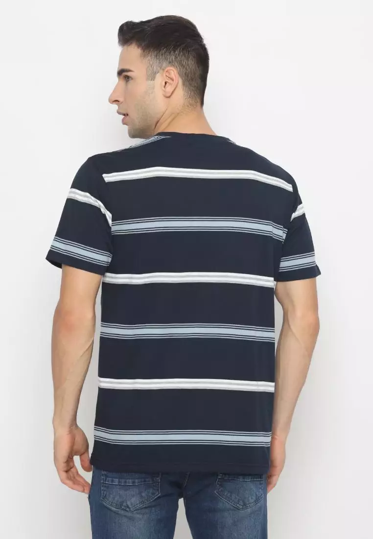 MATSUDA T Shirt Pria Kaos Stripe Motosu