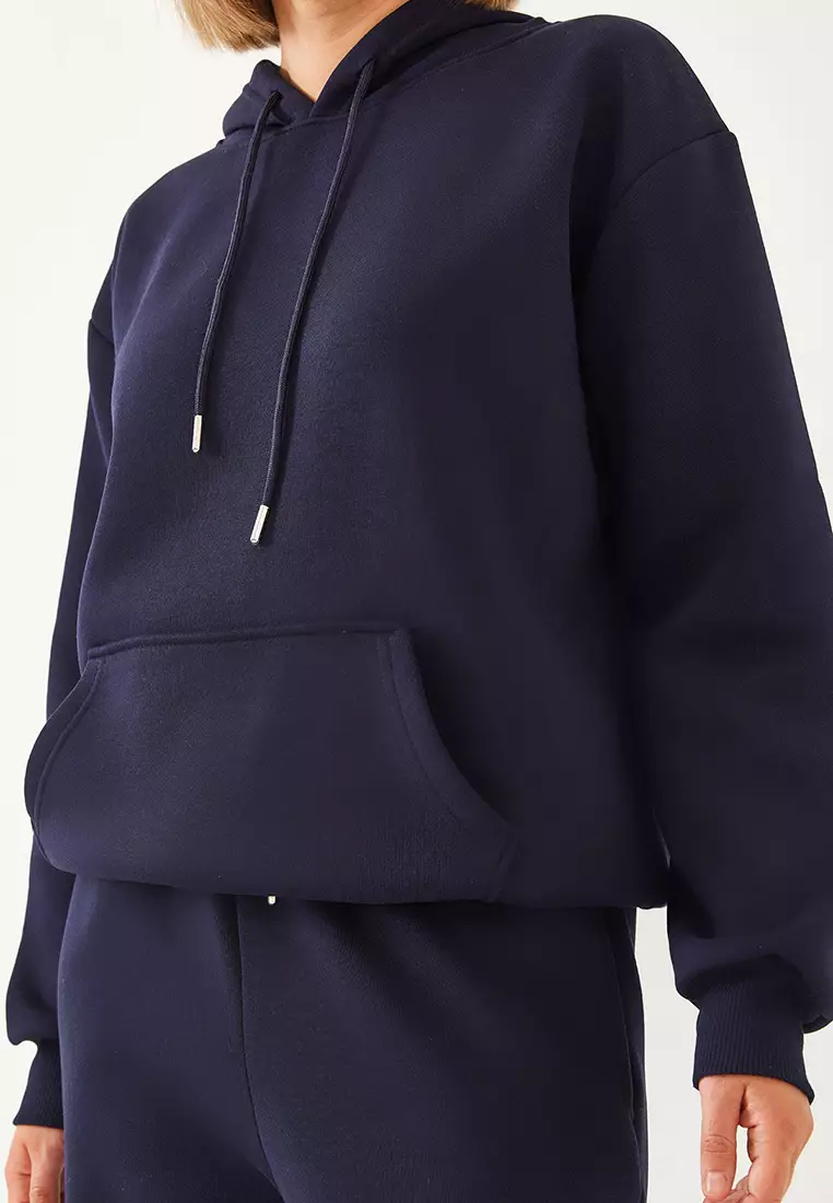 Women's Kangaroo Pocket Hooded Bottom-Top Set Mbhs014 60601014