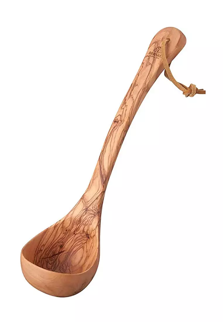 Berard Olive Wood Soup Ladle with Leather Strap