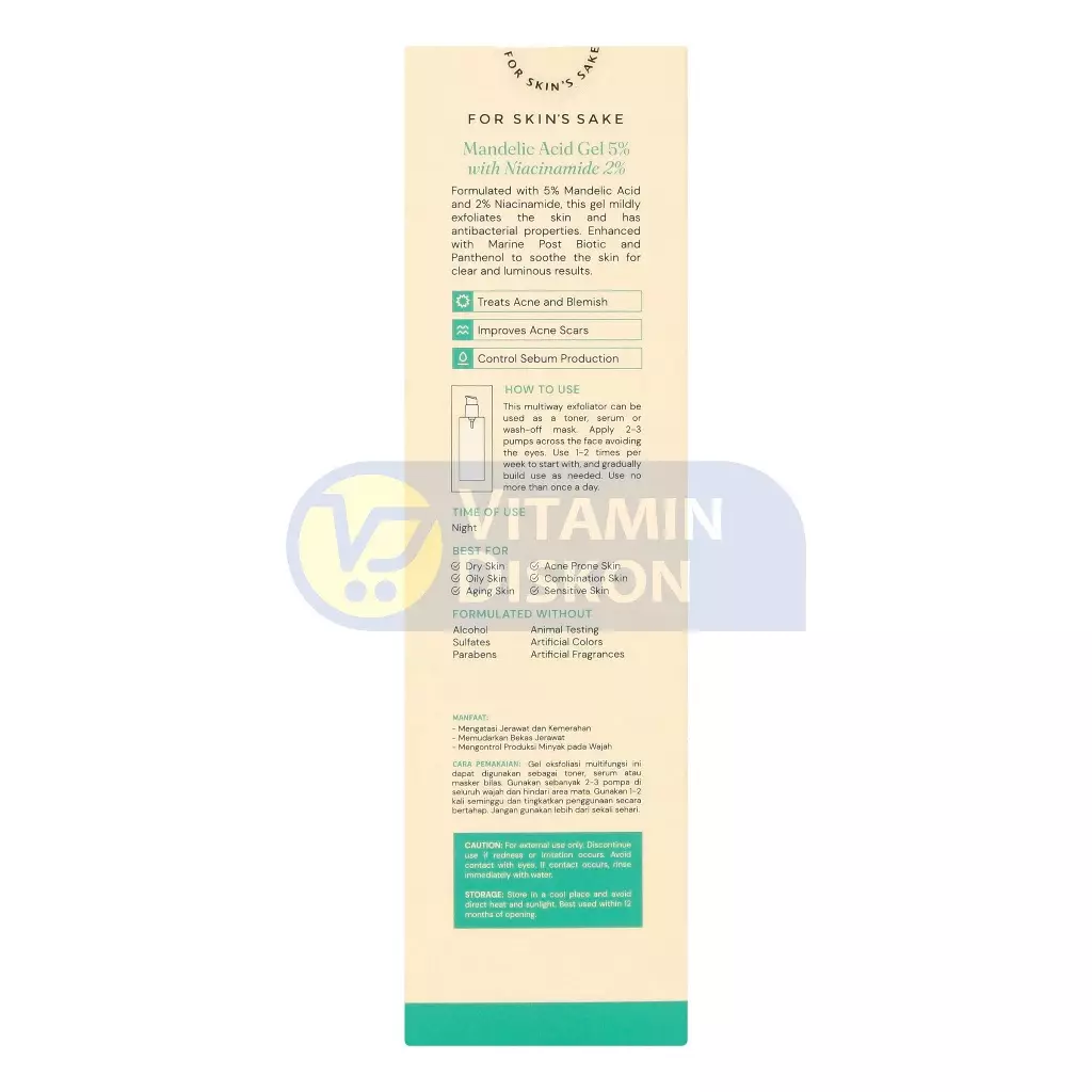 FOR SKIN'S SAKE FSS MANDELIC ACID GEL 5% WITH NIACINAMIDE 150ML