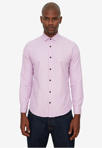 Trendyol purple Slim Fit Collared Shirt E54DDAA9665BD5GS_1