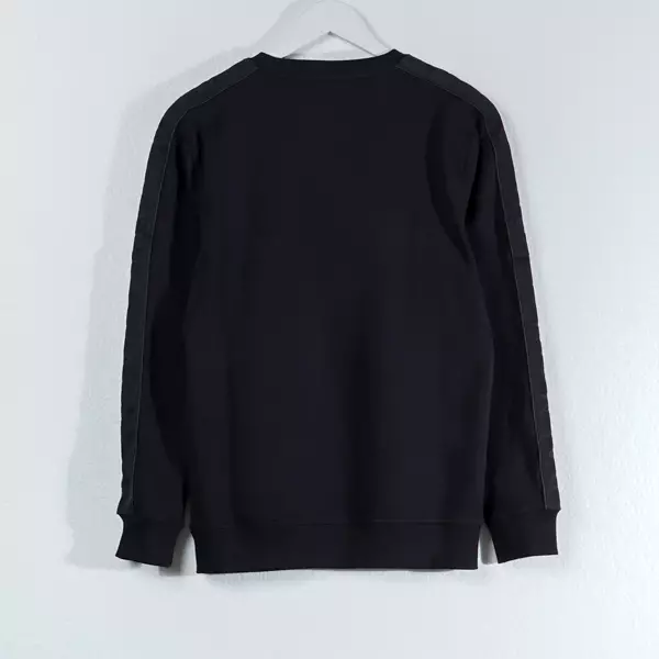 Sweater BALMAIN BAND TAPE TEXT SHOULDER BLACK SWEATSHIRT 100% ORIGINAL