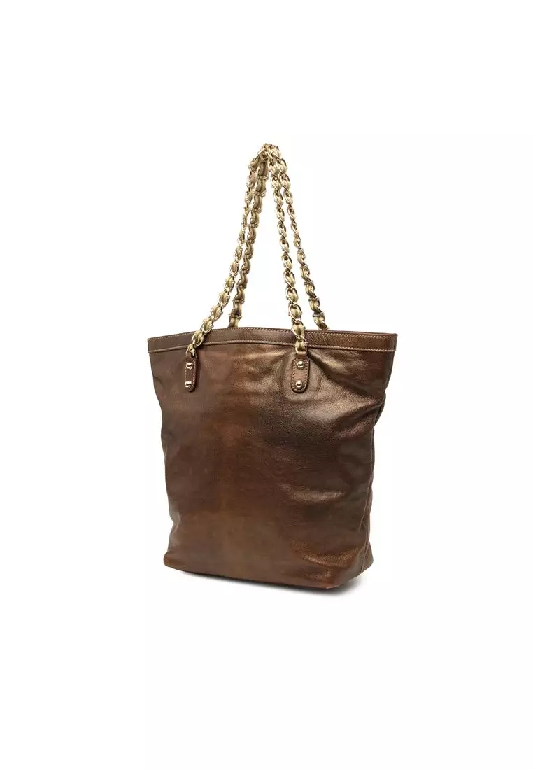 Pre-Loved Gucci Metallic Calfskin Capri Chain Tote